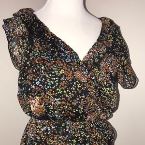 Autumn foliage sleeveless dress